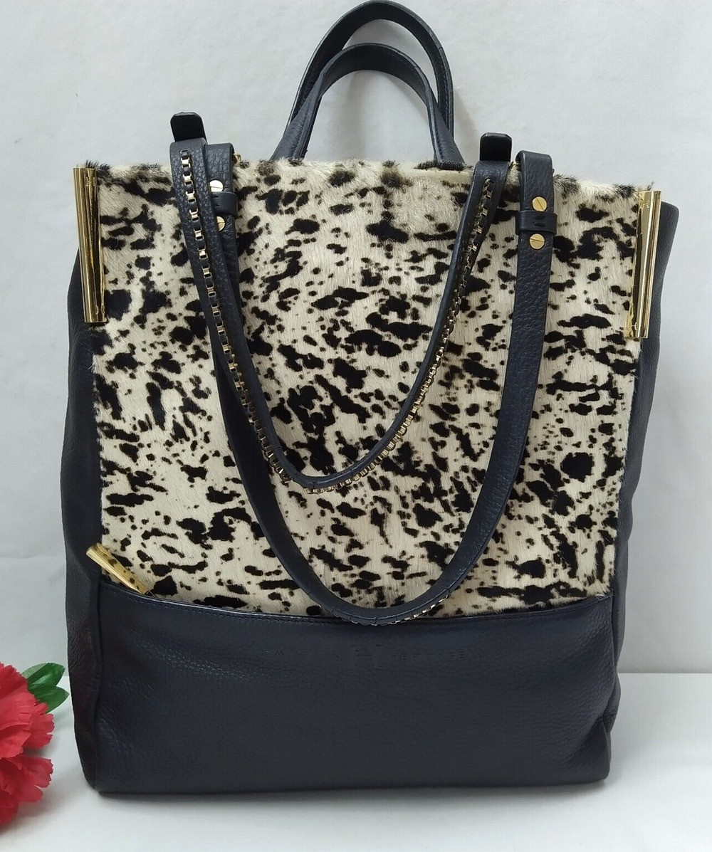 Halston Heritage Multicolor Calf Hair Leather North South Tote Shoulder Bag